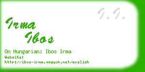 irma ibos business card